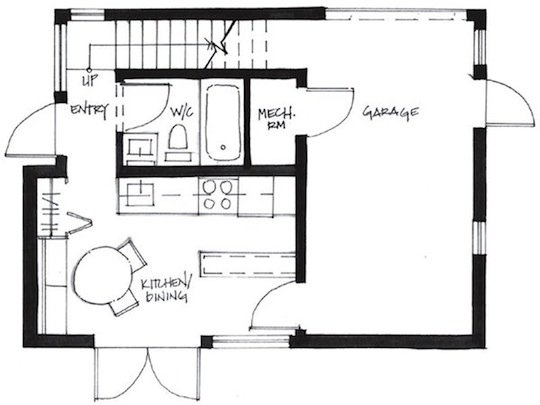 First Level Floor Plan for Small House