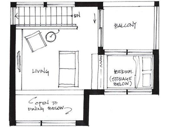 Second Level Floor Plan for Small House