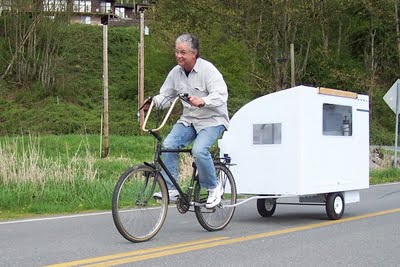 Pauls Friend Pulling Bicycle Camper