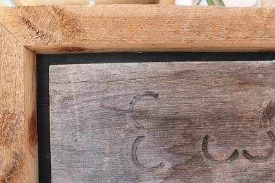 detail of reclaimed wood accent